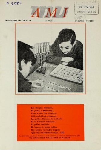 Ami : Mensuel pour la Jeunesse. Vol.16 N°212-213 (29 nov. 1964)